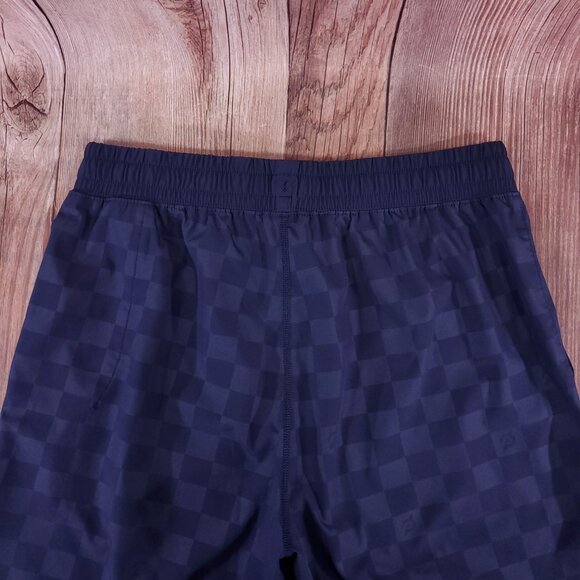 Rhone X Peloton Mens Medium Unlined Gym Training Shorts Navy Checkered Pattern - Picture 7 of 14